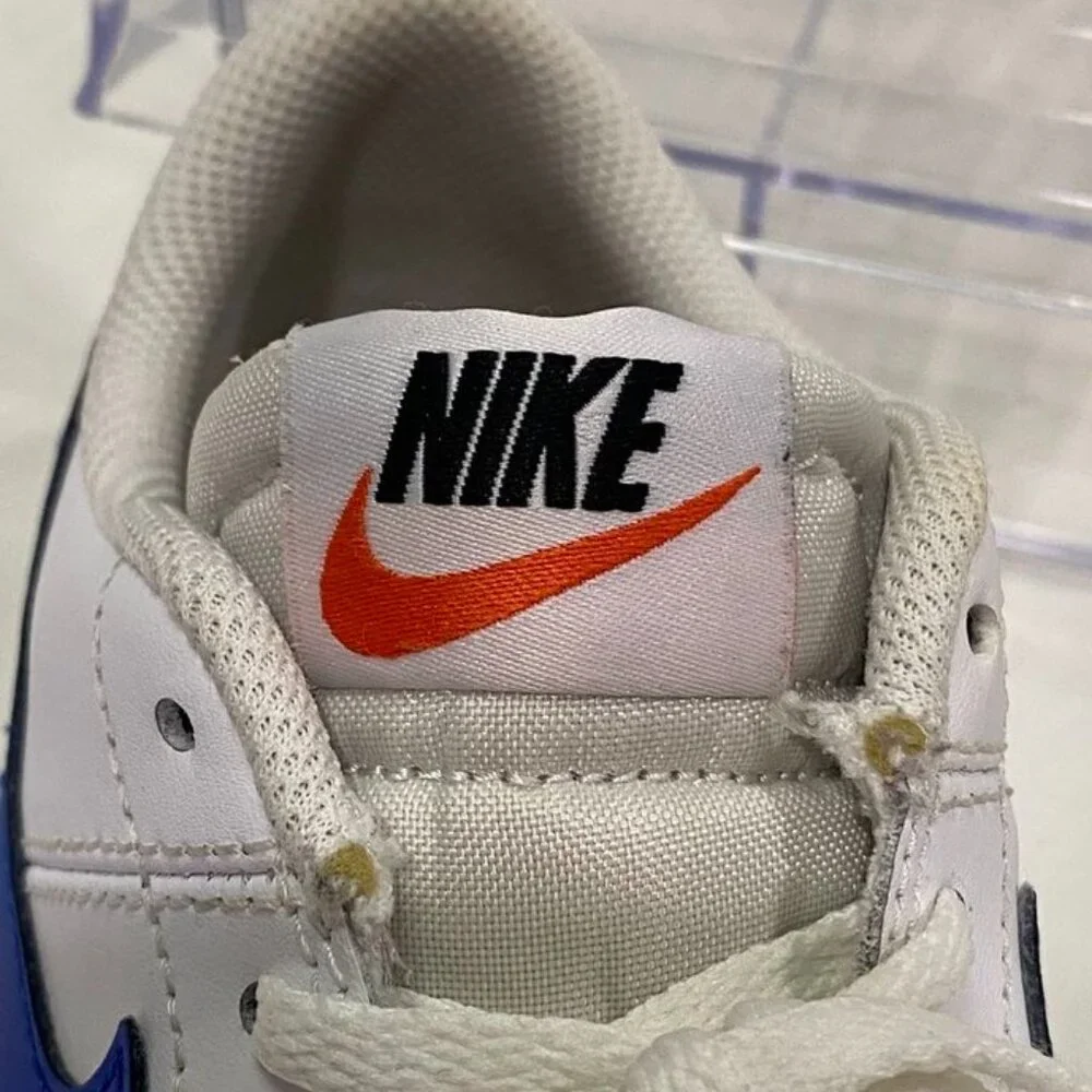 Nike Court Legacy Low White Royal Blue Leather Sneakers Youth 4.5Y